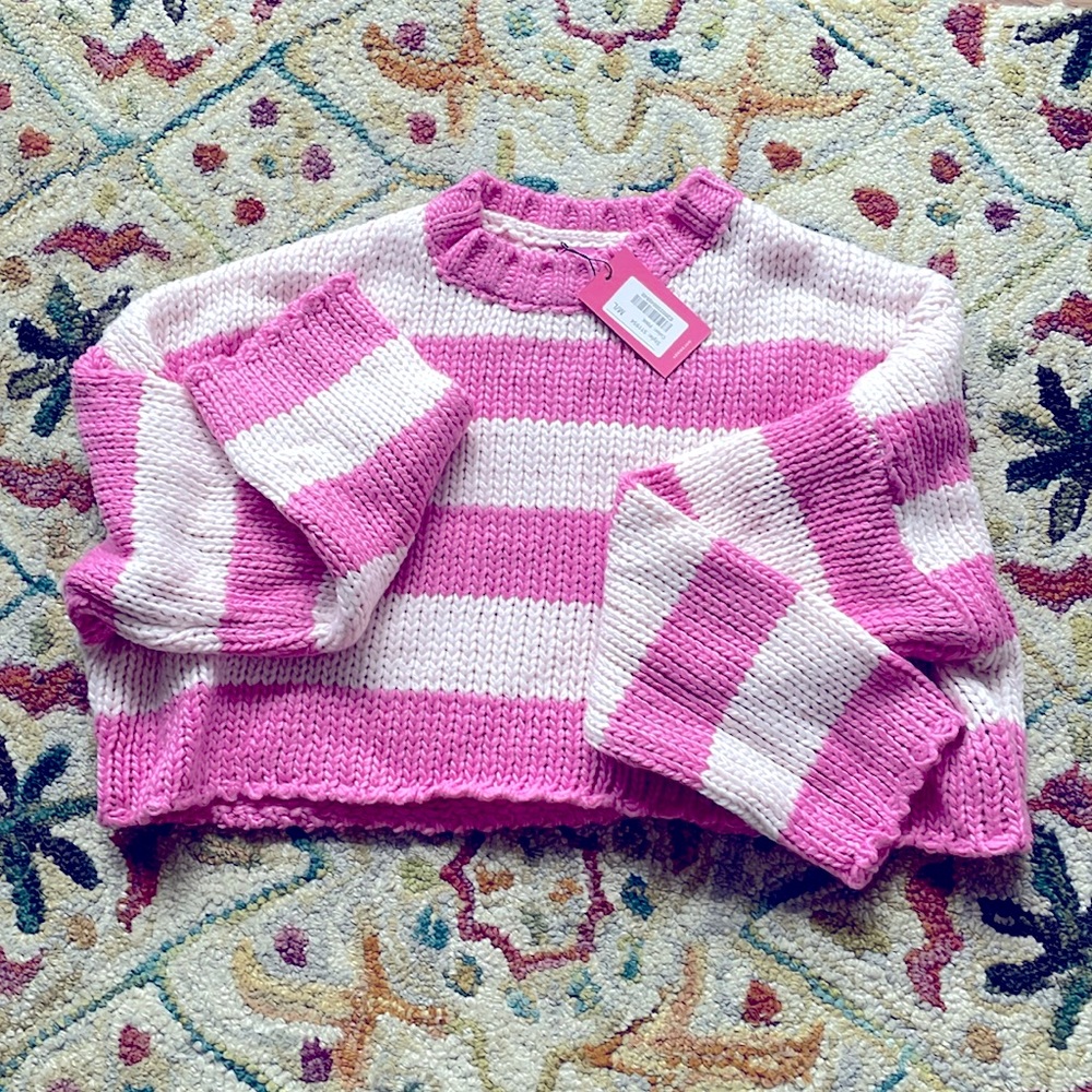 NWT Edikted pink striped sweater